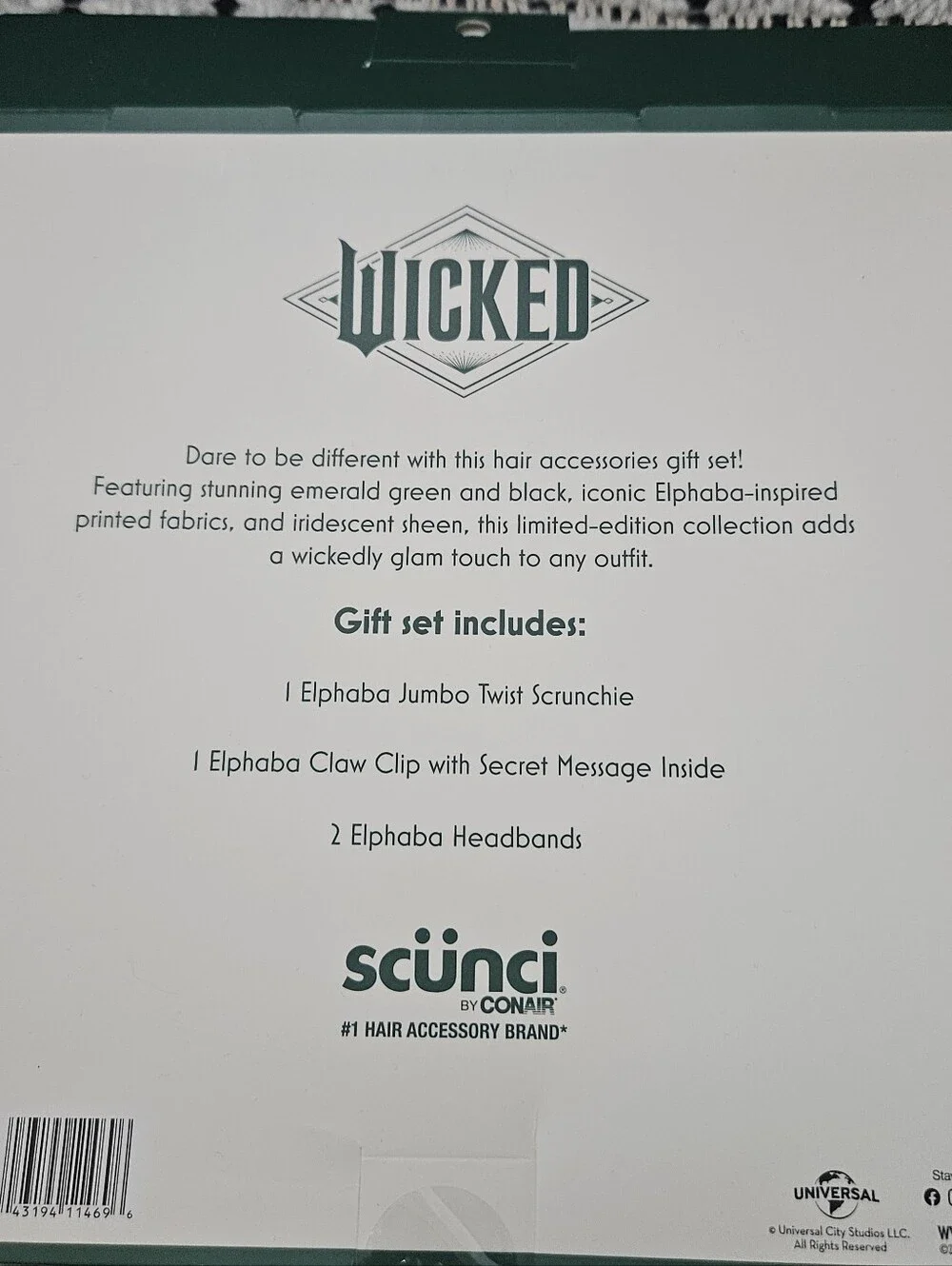 WICKED Elphaba 2 Headband Set New Not Full Set By SCUNCI